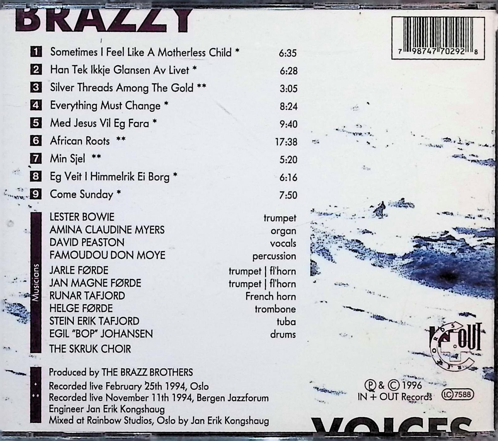 【中古】 (CD) Brazzy Voices / Brazz Brothers David Peaston　（送料無料）