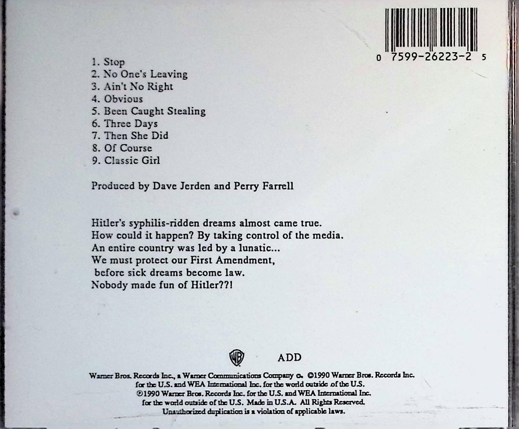 【中古】 (CD) Ritual De Lo Habitual (amended) / ジェーンズ・アディクション　...