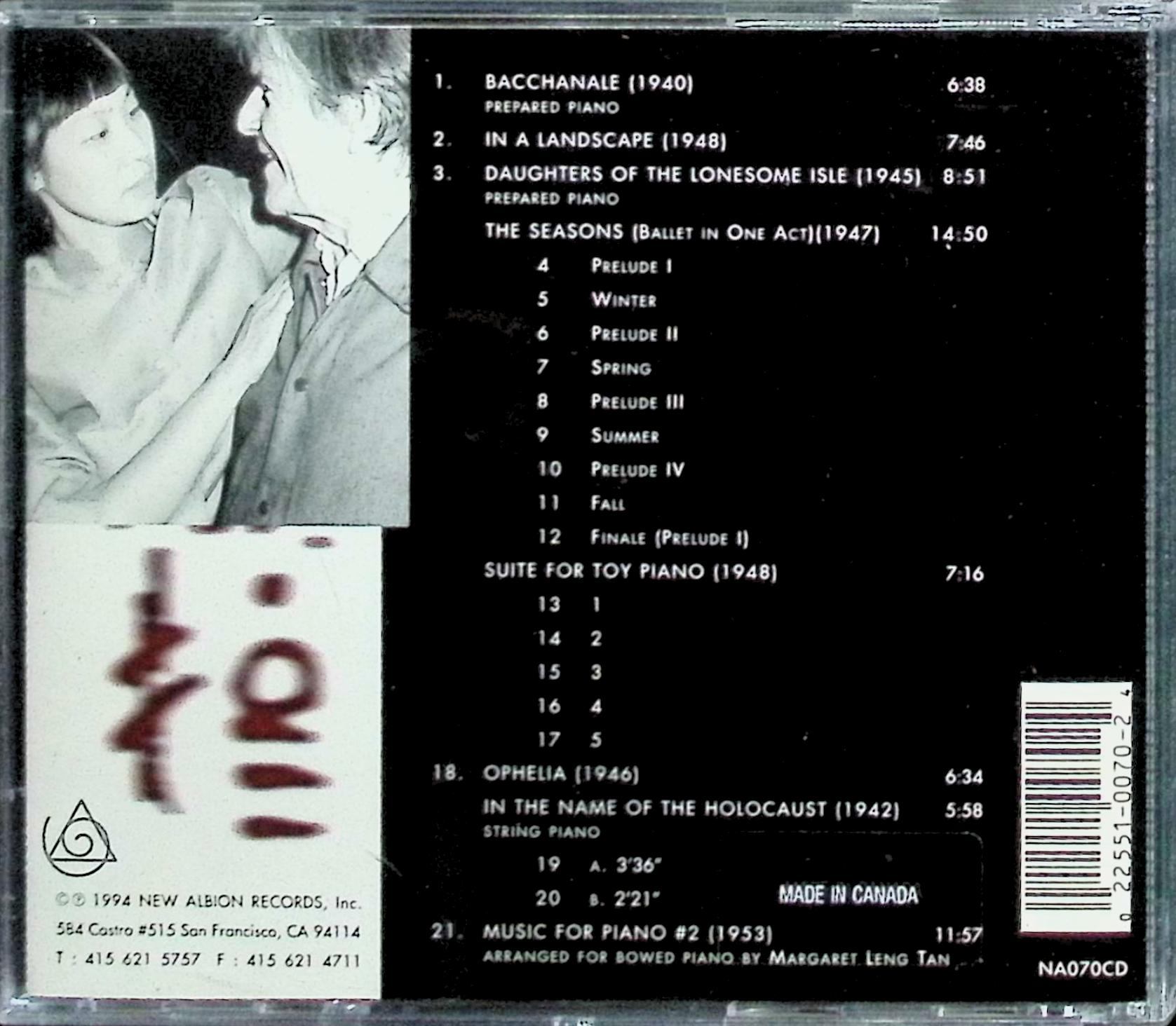【中古】 (CD) Daughters Of The Lonsome Isle / John Cage & Margaret Leng Tan　...
