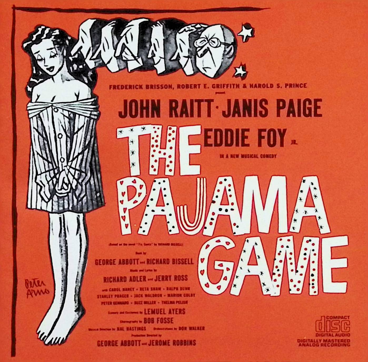 「 The Pajama Game (1954 Original Broadway Cast)」 オリジナル・ブロードウェイ・キャスト（ジョン・レイット、ジャニス・ペイジ、エディ・フォイ・Jr.） 収録曲リスト 1. Overture 2. The Pajama Game / Racing with the Clock 3. A New Town Is a Blue Town 4. I'm Not at All in Love 5. I'll Never Be Jealous Again 6. Hey There 7. Her Is 8. Once-a-Year-Day! 9. Small Talk 10. There Once Was a Man 11. Steam Heat 12. Think of the Time I Save 13. Hernando's Hideaway 14. Seven-and-a-Half Cents 15. Finale JAN： 0074643260626 🐾 安心の検品・保証 当店ではすべての商品を1点ずつ丁寧に検品したうえで出品しております。 万が一、商品に不備がございましたら、商品到着日から30日以内であれば返品・返金を承ります。どうぞ安心してご利用ください。 🐾 送料無料・スピード発送 AM11時までのご注文は、日本郵便〈ゆうメール〉にて当日発送いたします。 ※ゆうメールは土日祝日の配達がございません。あらかじめご了承ください。 商品は防水クッション封筒で丁寧に梱包し、ポストへお届けします。 🐾 まとめ買いがおトク！クーポン配布中 2点以上のご購入　→　100円引き 4点以上のご購入　→　400円引き 8点以上のご購入　→　1000円引きDISC PLUSは映画・音楽好きのための専門中古ショップです。 レア盤、絶版アイテム、懐かしの名作など、毎日新商品入荷中！ 🐾 まとめ買いでおトクなクーポン配布中🐾