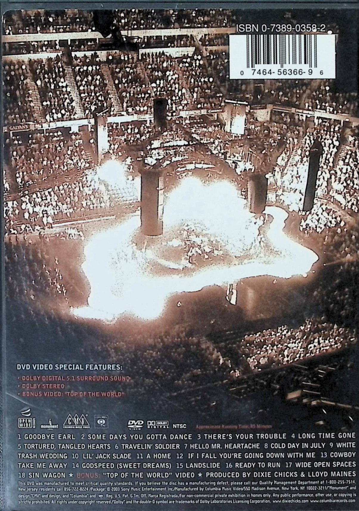 ディスクプラスの【中古】 Top of the World Tour: Live (海外版DVD)　DIXIE CHICK　（送料無料）｜アングル2