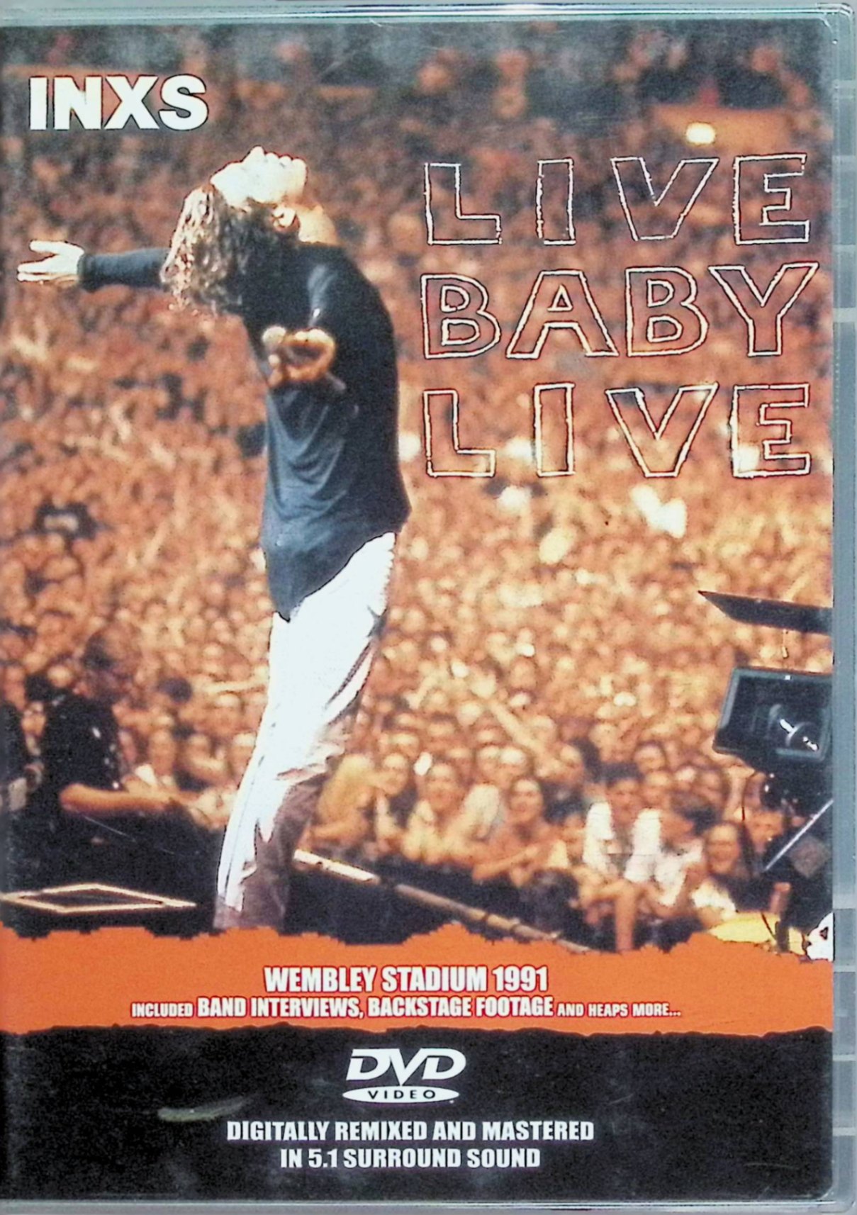 「 Live Baby Live [海外版DVD]」 INXS INXS EURO SONG LIST 01 GUNS IN THE SKY 02 NEW SENSATION 03 SEND A MESSAGE 04 THE STAIRS 05 KNOW THE DIFFERENCE 06 DISAPPEAR 07 BY MY SIDE 08 HEAR THAT SOUND 09 ORIGINAL SIN 10 THE LOVED ONE 11 WILDLIFE 12 MYSTIFY 13 BITTER TEARS 14 SUICIDE BLONDE 15 WHAT YOU NEED 16 KICK 17 NEED YOU TONIGHT 18 MEDIATE 19 NEVER TEAR US APART 20 WHO PAYS THE PRICE 21 DEVIL INSIDE content overview "LIVE BABY LIVE" A CONCERT AT WEMBLEY STADIUM, 1991 - 5:1 AND STEREO MIXES - NEW BAND INTERVIEWS - BACKSTAGE FOOTAGE - "TALK BABY TALK" - PHOTO GALLERY - BAND COMMENTARY "WEMBLEY EXCESS" - 40 MINUTES BEHIND THE SCENES DOCUMENTARY 【海外版DVD・Blu-rayに関するご注意】 本商品は海外版のため、日本国内版とは仕様が異なる場合があります。 ご購入前に、お手持ちの再生機器が対応可能かご確認ください。 JANコード： 0060768835092 🐾 安心の検品・保証 当店ではすべての商品を1点ずつ丁寧に検品したうえで出品しております。 万が一、商品に不備がございましたら、商品到着日から30日以内であれば返品・返金を承ります。どうぞ安心してご利用ください。 🐾 送料無料・スピード発送 AM11時までのご注文は、日本郵便〈ゆうメール〉にて当日発送いたします。 ※ゆうメールは土日祝日の配達がございません。あらかじめご了承ください。 商品は防水クッション封筒で丁寧に梱包し、ポストへお届けします。 🐾 まとめ買いがおトク！クーポン配布中 2点以上のご購入　→　100円引き 4点以上のご購入　→　400円引き 8点以上のご購入　→　1,000円引きDISC PLUSは映画・音楽好きのための専門中古ショップです。 レア盤、絶版アイテム、懐かしの名作など、毎日新商品入荷中！ 🐾 まとめ買いでおトクなクーポン配布中 🐾