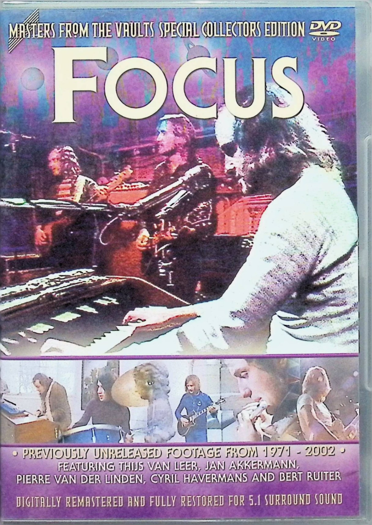 「 Masters From the Vaults [海外版DVD]」 フォーカス 1. Hocus Pocus 2. Focus III 3. House of the King 4. Eruption 5. Focus I 6. Focus II 7. Sylvia ほか収録 ※1971～2002年の秘蔵映像集(順不同収録・「FEATURING～and more」表記より) 【海外版DVD・Blu-rayに関するご注意】 本商品は海外版のため、日本国内版とは仕様が異なる場合があります。 ご購入前に、お手持ちの再生機器が対応可能かご確認ください。 JANコード： 0823880010279 🐾 安心の検品・保証 当店ではすべての商品を1点ずつ丁寧に検品したうえで出品しております。 万が一、商品に不備がございましたら、商品到着日から30日以内であれば返品・返金を承ります。どうぞ安心してご利用ください。 🐾 送料無料・スピード発送 AM11時までのご注文は、日本郵便〈ゆうメール〉にて当日発送いたします。 ※ゆうメールは土日祝日の配達がございません。あらかじめご了承ください。 商品は防水クッション封筒で丁寧に梱包し、ポストへお届けします。 🐾 まとめ買いがおトク！クーポン配布中 2点以上のご購入　→　100円引き 4点以上のご購入　→　400円引き 8点以上のご購入　→　1,000円引きDISC PLUSは映画・音楽好きのための専門中古ショップです。 レア盤、絶版アイテム、懐かしの名作など、毎日新商品入荷中！ 🐾 まとめ買いでおトクなクーポン配布中 🐾