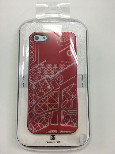 アウトレット品 スマホケース日本製 iPhone5SSE用ケース AirJaketforiphone5(梅田+Kiriko茜色