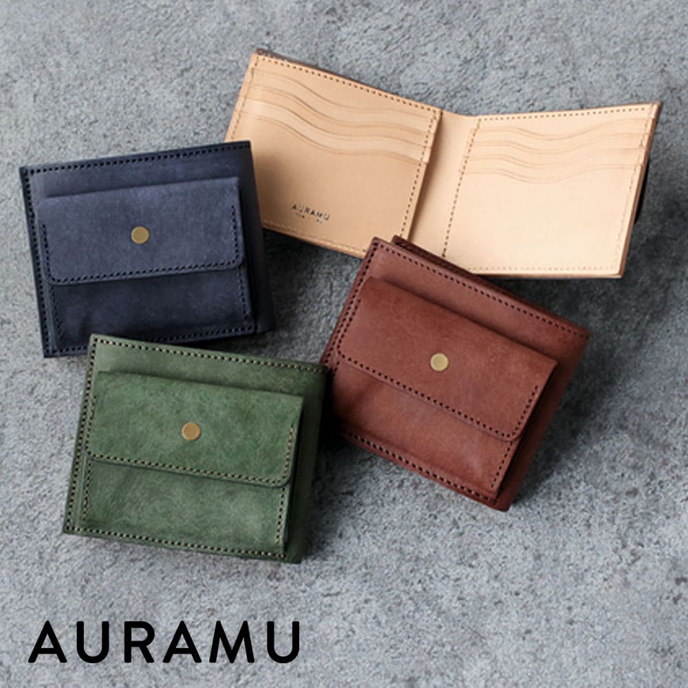 【20%OFF! 6/11 1:59まで】AURAMU 日本製 イタリアンスクラッチ オイルレザー 2つ折り財布 ビルフォード ウォレット ROMAN ビジネス 本革 イタリアンレザー 長財布 レディース メンズ 小銭入れ コインケース 財布