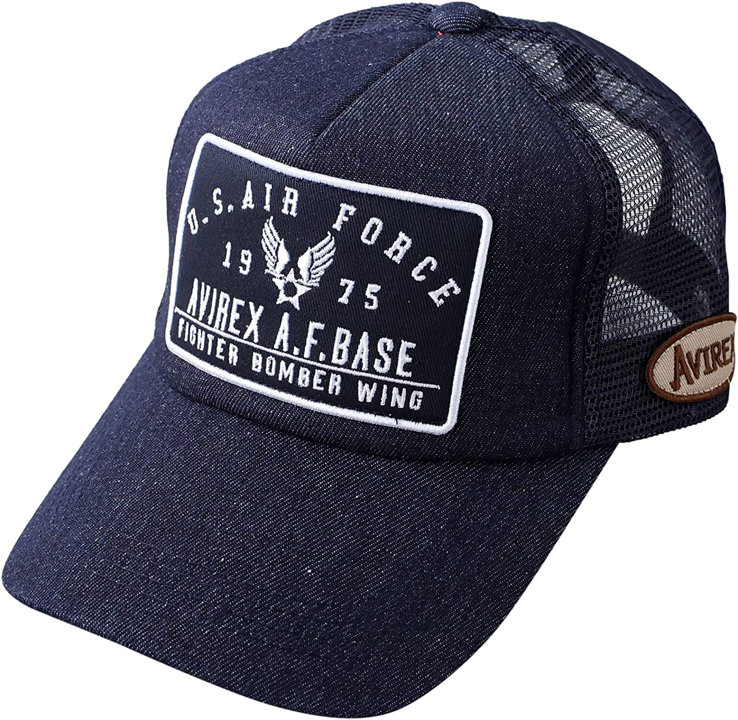 [アヴィレックス] US AIR FORCE ミリタリーパッチ 刺繍 メッシュキャップ 帽子 メンズ MA-1 ミリタリー キャップ アメカジ 夏 ベースボールキャップ ロゴ