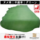 【レザークラフト】ヌメ革【半裁サイズ/1.0mm~2.0mm厚/グリーン】【価格変動商品】DY.Leather 送料無料 日本製 タンニンなめし レザークラフト 革 ハギレ 牛本革 生地 牛革 半裁革 生成り 革手芸 革細工 初心者 入門 漉き加工 天然皮革