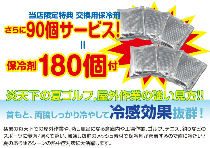 暑さ対策 熱中症予防 クールウォーマー パーフェクトベスト 30枚セット 保冷剤付き 涼しいベスト 軽量メッシュ インナー ウェア 薄手 作業着 大量購入 真夏日 猛暑 冷感 ひんやり 涼しい 気持ち良い 夏 冷たい スポーツ ゴルフ 安い