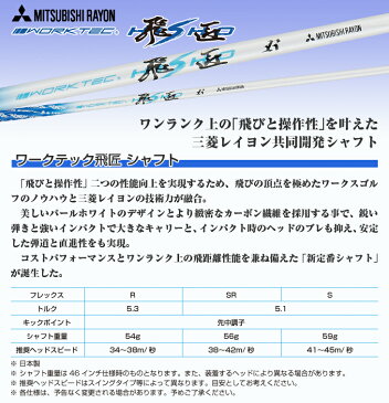ゴルフ クラブ ドライバー メンズ 46インチ ルール適合 ダイナミクス ワークテック飛匠シャフト仕様 9.5度 / 10.5度 R / SR / S 先中調子