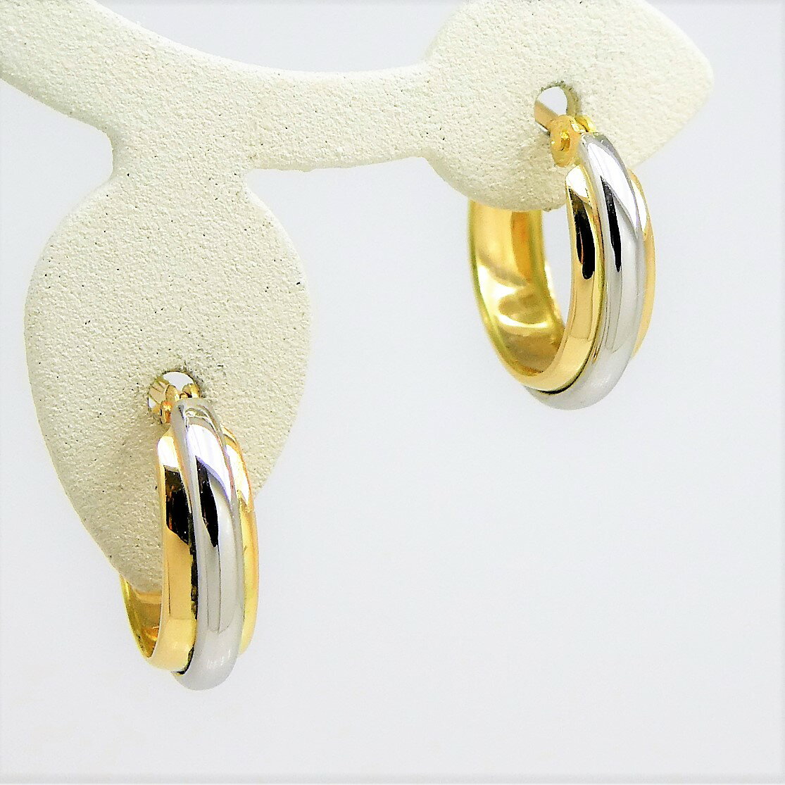 Pt900 プラチナ K18 イエローゴールド フープピアス 3mm×12mm メンズ レディース