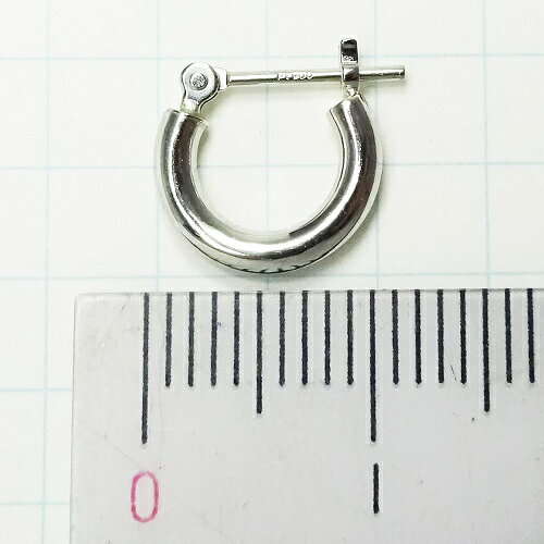 dyna jewelryのPt900 プラチナ パイプ フープピアス 2mm×10mm メンズ レディース リング ※片耳｜アングル3