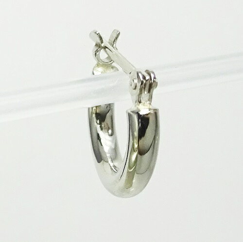 dyna jewelryのPt900 プラチナ パイプ フープピアス 2mm×10mm メンズ レディース リング ※片耳｜アングル2