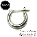 Pt900 プラチナ パイプ フープピアス 2mm×10mm メンズ レディース リング ※片耳(4)
