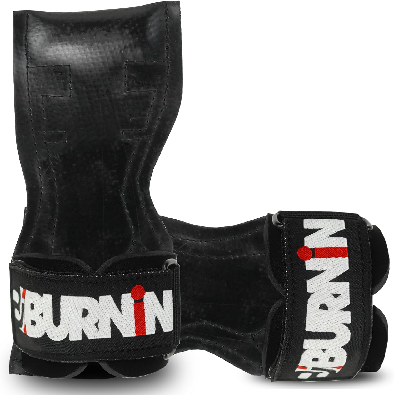 BURNIN パワーグリップ 筋トレグッズ - ジム用 リストストラップ付き 筋トレグローブ/きんとれグローブ 懸垂補助 ラットプルダウン デッドリフト対応 パワーリスト 手首筋トレサポート