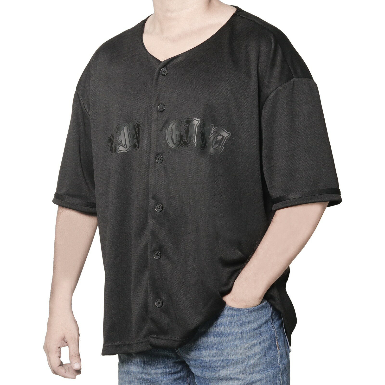 BEINGFIT ベースボールTシャツ メンズ・レディース兼用 吸汗速乾 ドライフィット素材 ブラック 3サイズ（M / L / XL）