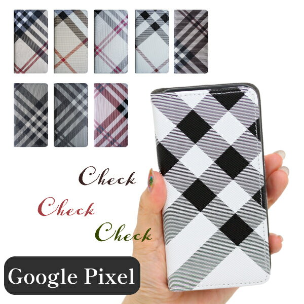 Rakuten - Google Pixel 3 チェック スマホケース グーグル ピクセル 手帳型 携帯カバー ピクセル3 スマホカバー ストラップホール GooglePixel 手帳型スマホケース