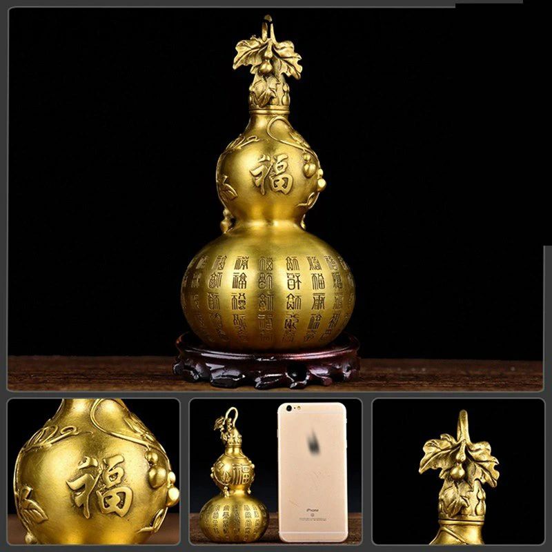 乐天商城 - 瓢箪 風水置物 瓢箪百福臨門 ひょうたん 銅製 鎮宅 招財 事事如意瓢箪葫蘆 厄除け 開運 仕事運、事業運、財運、金運 ラッキー 風水アイ