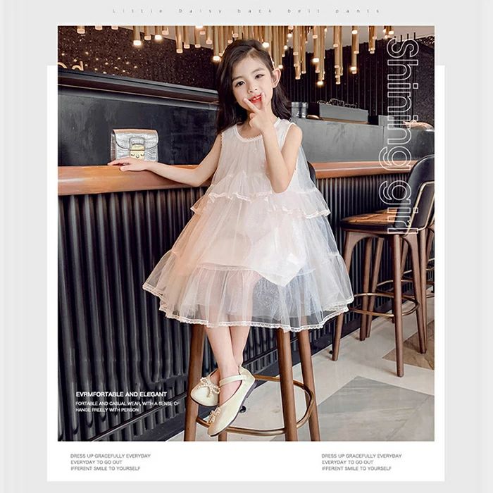 ドレス ロングワンピース 子どもワンピース キッズワンピース こども服 ノースリーブ 子供ドレス 子どもドレス レース 無地 クルーネッ 2