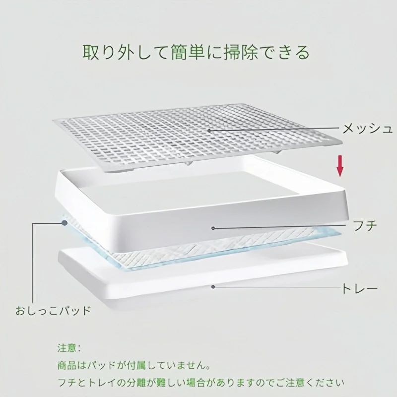 ディナリッコのウサギ用トイレ 四角形 メッシュスノコ付き チンチラ用 うさぎ トイレ 掃除用品 お手入れラクラク 清潔 トレー トイレトレーニングに最｜アングル2