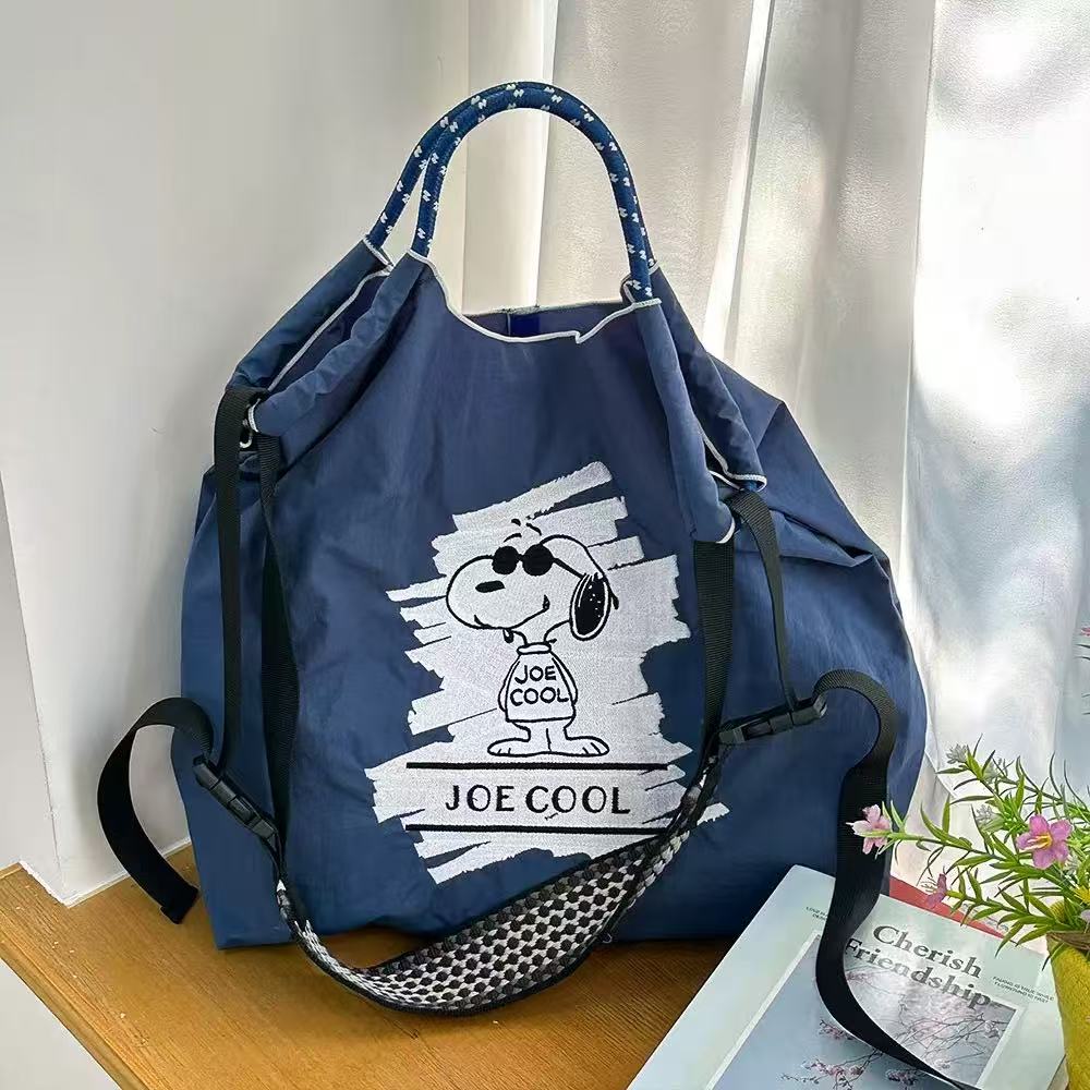 乐天商城 - 新品 刺繍 エコバッグ M/Lサイズ キャンバス 帆布バッグ 大容量 トートバッグ ナイロン 手提げバッグ 斜め掛けバッグ スヌーピー ス