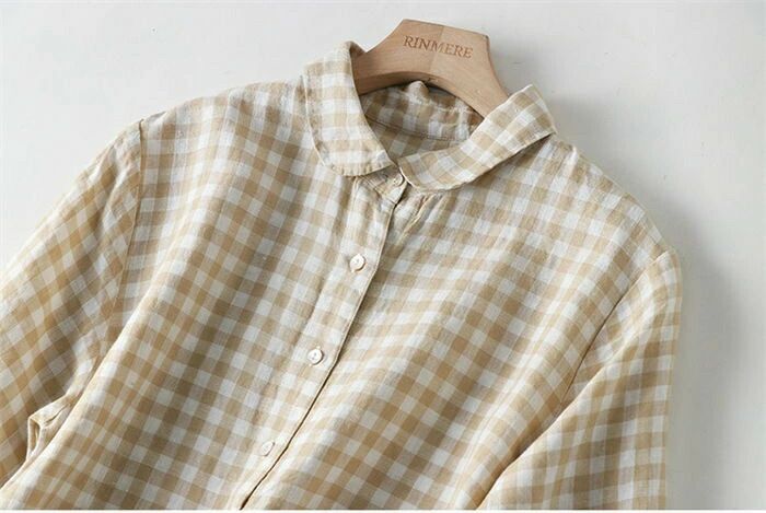ディナリッコのシャツワンピース ギンガムチェック 半袖 レディース 夏 ロングワンピース ロングシャツワンピ 綿混 コットン ミモレ丈 スタンダードカ｜アングル3