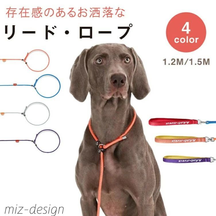 【送料無料】ペット スリップリード 訓練用 トレーニング アウトドア 大型犬 中型犬 小型犬 頑丈 首輪一体型 リード 犬