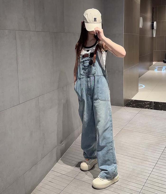 ディナリッコのデニムサロペット 子供服 オーバーオール ジュニア 女の子 デニムオーバーオール サロペット キッズジーンズ カジュアルパンツ デニム｜アングル3