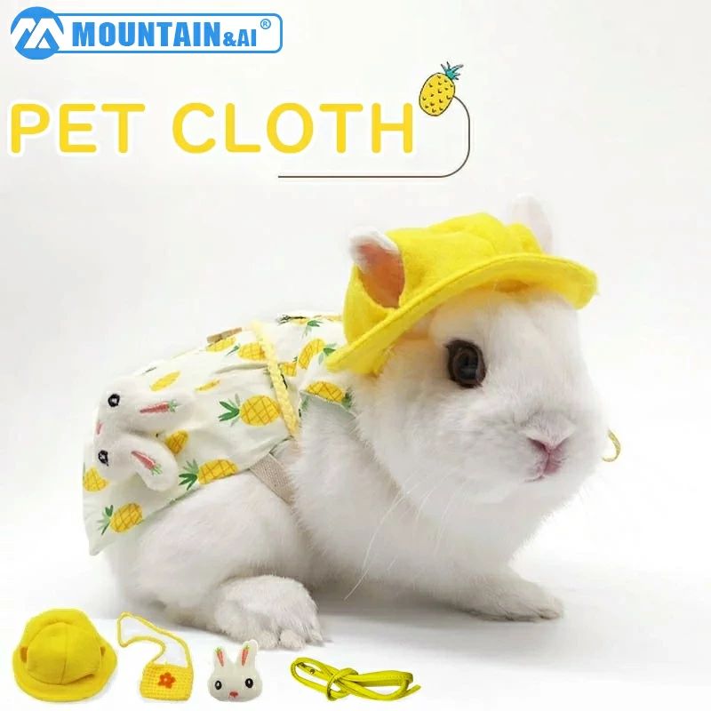乐天商城 - うさぎ用 服 うさぎ ホーランドロップ ハーネス モルモット用 服 うさぎ服 小動物用 お散歩 お出かけ用ハーネス うさぎ用 果物 かわい