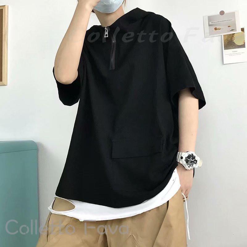 tシャツ レディース メンズ 夏 半袖 パーカー フード付き カットソー おしゃれ 薄地 ゆったり トップス 無地 カジュアル 半袖パーカー 3