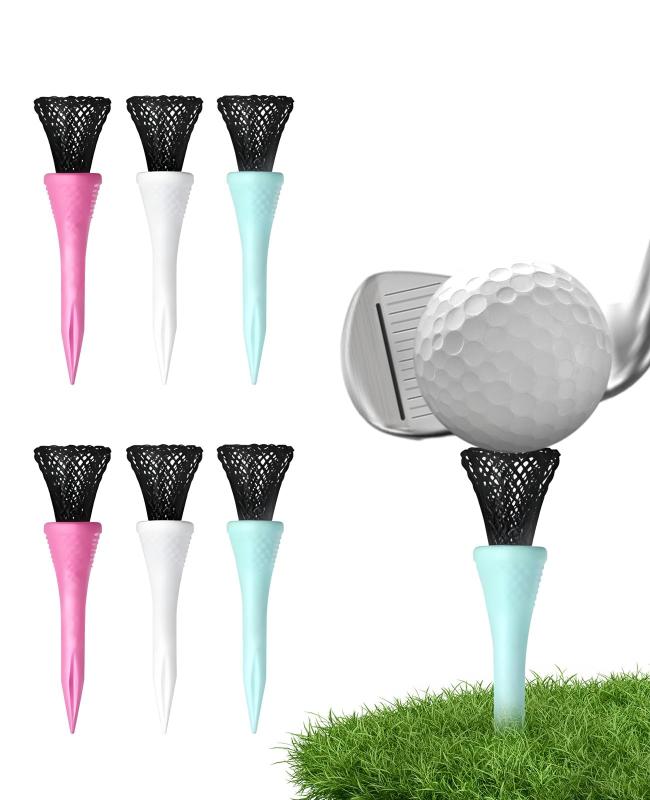 旋風ゴルフティー 6本入 ゴルフ用 モノフィラメント構造 弾性型 折れにくい ボール...