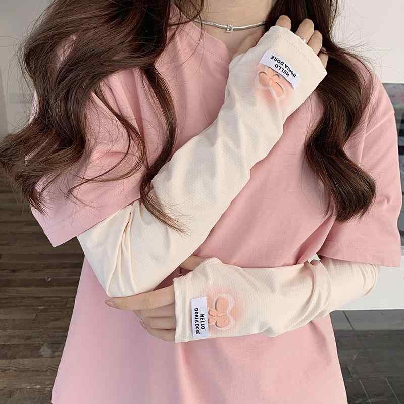 乐天商城 - 女性用 夏 春夏 接触冷感 防紫外線 防 晒 袖 套 透気 薄型 外 着 体型 カバー ゆったり 体系 カバー 大きい サイズ プラス サイズ 細見