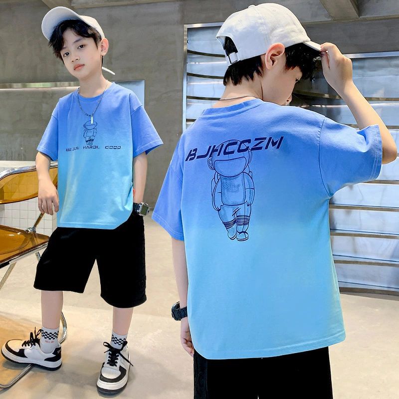 乐天商城 - 子供服 半袖 Tシャツ プリントTシャツ キッズ グレー オレンジ ベビー服 夏服 春服 男の子 女の子 半袖Tシャツ 半そで Tシャツ トップス