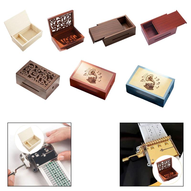 木製オルゴール 30音 ユニークなホームデコレーション クラフト 手作り 手回し式 DIY オルゴール クリスマス 結婚式 母の誕生日プレゼン