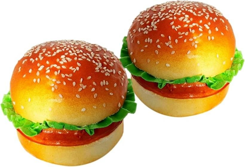 ハンバーガー 食品サンプル 本物そっくり 模型 ディスプレイ 撮影 小道具 2個セット