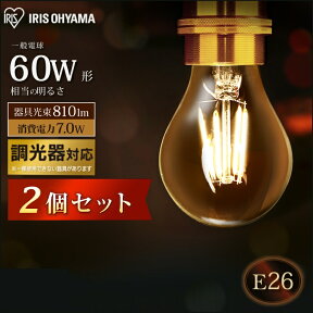 【2個セット】電球 e26 led フィラメント アイリスオーヤマ 60W 調光 昼白色 電球色 モダン 北欧 レトロ ヴィンテージ インテリア 透明 長寿命 省エネ LDA7N-G/D-FC・LDA7L-G/D-FC・LDA7N-G/D-FW・LDA7L-G/D-FW 照明