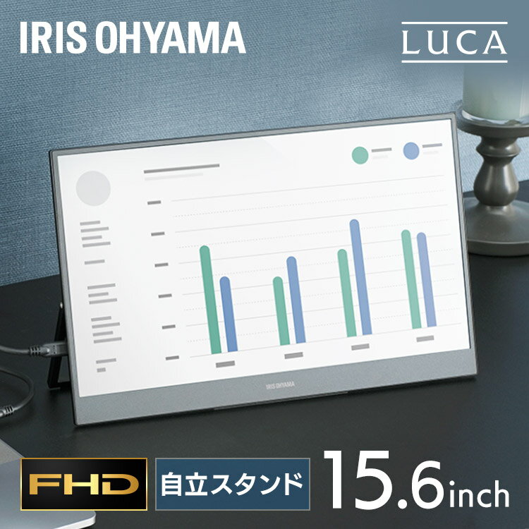 モニター モバイルモニター 15.6インチ モニタースタンド付き 軽量 非光沢 高画質 カバー付き 薄型 USB HDMI モバイルディスプレイ 簡単接続 ポータブルモニター パソコン 持ち運び オフィス スタンド ゲーム アイリスオーヤマ DP-BF162S-B