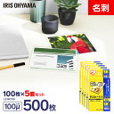ラミネートフィルム 名刺サイズ 100枚 100μ 5個セット100ミクロン アイリスオーヤマ LZ-NC100 パウチフィルム ラミネーター フィルム 名刺 ...