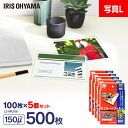 ラミネートフィルム 写真Lサイズ 100枚 150μ 5個セット150ミクロン 厚手 写真 L判 アイリスオーヤマ LZ-5PL100 パウチフィルム ラミネー...