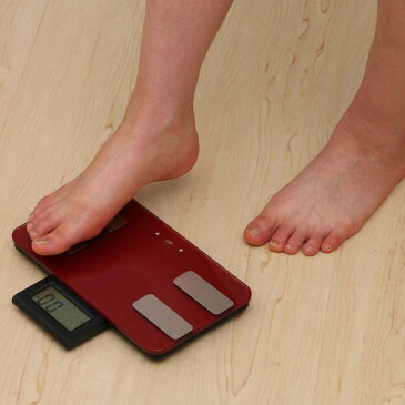 体重体組成計 WBCM-6C レッド・ホワイト アイリスオーヤマ