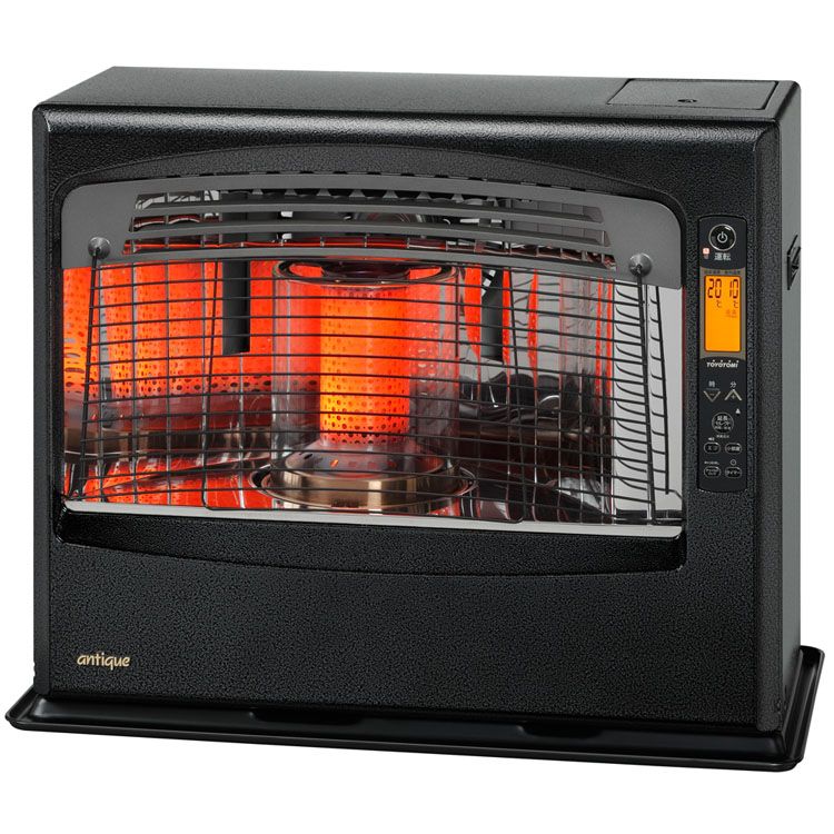 ファンヒーター ブラック LR-68N送料無料 石油ファンヒーター 3年保証 エコバーナー エコモード アンティークモデル ハイパワー 遠赤外線+赤外線 微温風 トヨトミ らくらくロック TOYOTOMI