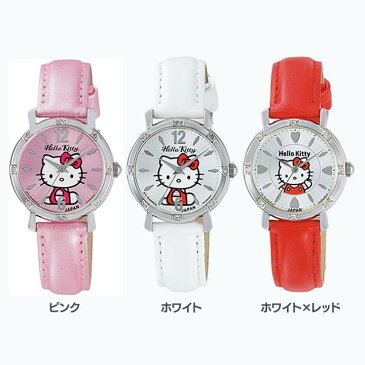 シチズンQ&Qウォッチ 0003N001・002・003腕時計 時計 HELLO KITTY ハローキティ レディース 防水 シチズンQ&Q ピンク・ホワイト・ホワイト×レッド【D】