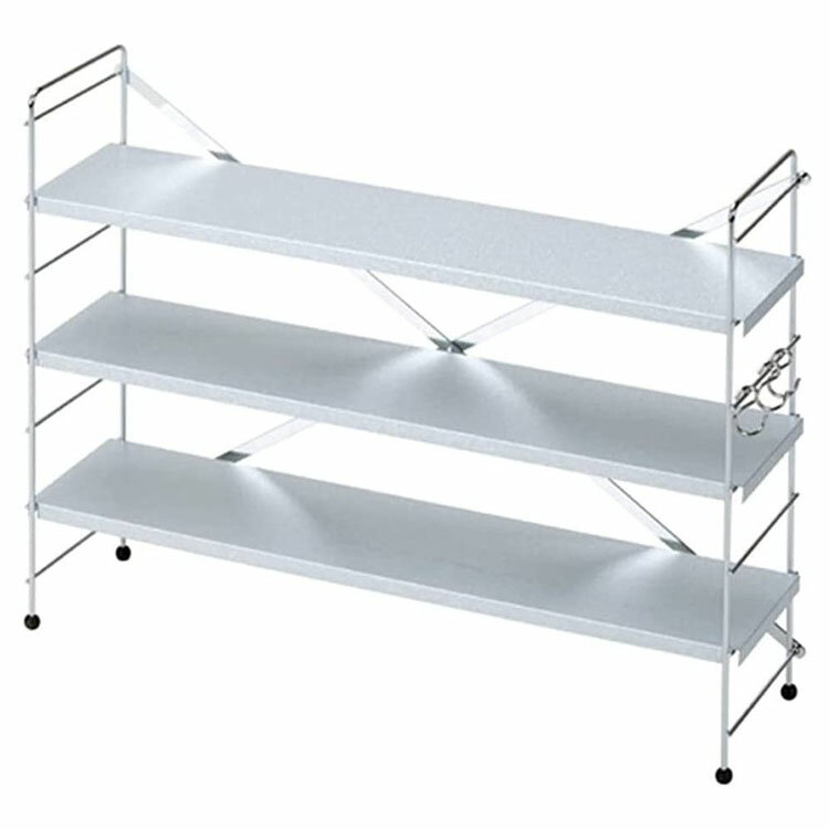 コンロサイドラック 3段 シルバー 28029キッチンラック キッチン収納 調味料 コンロラック すきま コンロ横ラック 高さ調整 棚 コンロ 奥 下村企販 【B】