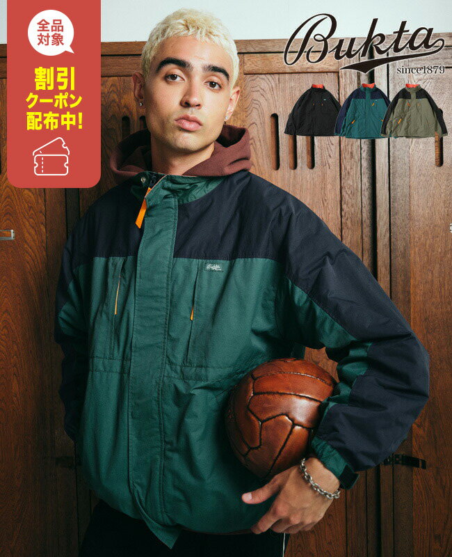 【ブランド直営】切替スタンドネックジャケット（メンズ アウター ハイネック 裏起毛 ブルゾン ワイド 長袖 羽織り アメカジ カジュアル スポーツ スポーティ ストリート 秋 冬）Buktaバクタ【2024FW】のサムネイル