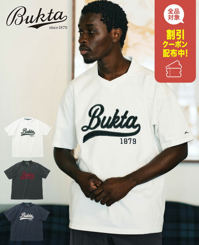 【ブランド直営】ヘビーウェイト ゲーム TEE ポロ（メンズ ユニセックス 半袖 ポロシャツ Tシャツ ロゴ アップリケ 刺繍 襟付き ヘビーオンス アメカジ カジュアル スポーツ スポーティ ゴルフ ストリート 夏）Buktaバクタ【2025SS】