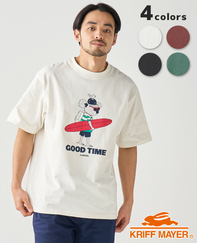 【ブランド直営】ヘビーオンス半袖T(コアラ)（メンズ 半袖 Tシャツ アニマル 動物 イラスト プリント カットソー 綿 コットン100% クルーネック カジュアル アメカジ アウトドア 夏）KRIFF MAYERクリフメイヤー【2023SS】のサムネイル