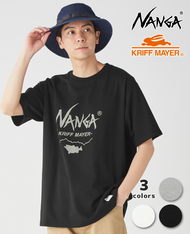 【ブランド直営】NANGAコラボT(バス)（ナンガ メンズ ユニセックス Tシャツ ブラックバス ワイド ゆったり 大きめ オーバーサイズ ブランドロゴ キャンプ アウトドア 夏）KRIFF MAYERクリフメイヤー【2023SS】