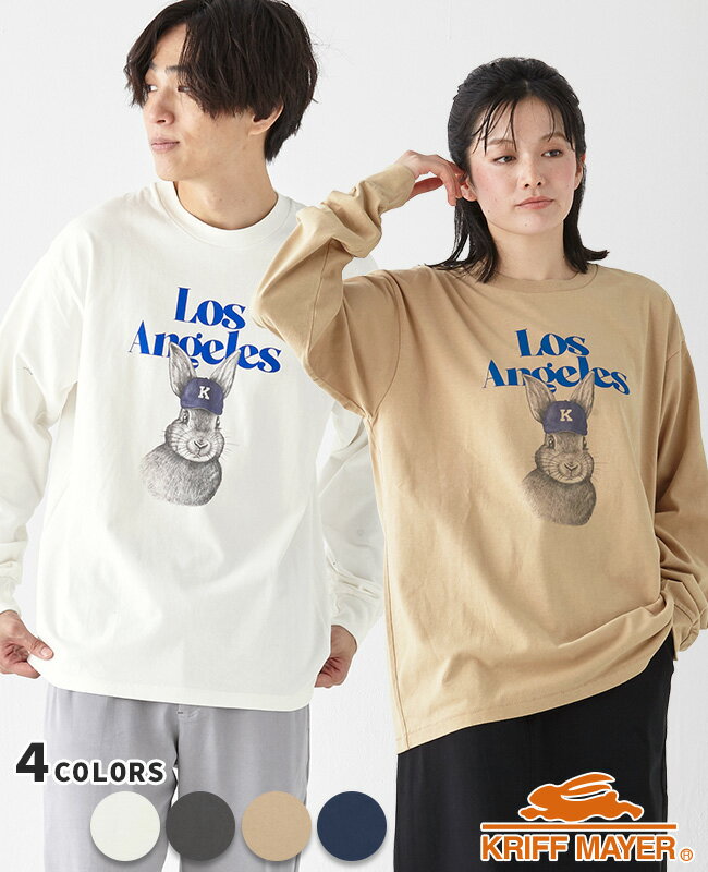 樂天商城 - 【ブランド直営】RUUU コラボ ロンT (LA) メンズ レディース ユニセックス 長袖 Tシャツ 綿 プリント ラビット ウサギ アニマル 春 秋 KRIFF MAYER クリフメイヤー【2025SS】