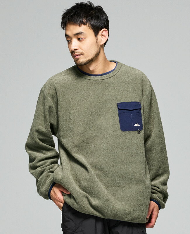 【ブランド直営】ブークレ ポケット ロンT（メンズ ユニセックス 長袖 Tシャツ 裏起毛 ポケT 胸ポケット サイドポケット ワンポイント クルーネック おしゃれ 刺繍 カジュアル アウトドア キャンプ 秋 冬）KRIFF MAYERクリフメイヤー【2025FW】 e-alex-10019591 KRIFF MAYER 公式 楽天市場店 サンプル画像2