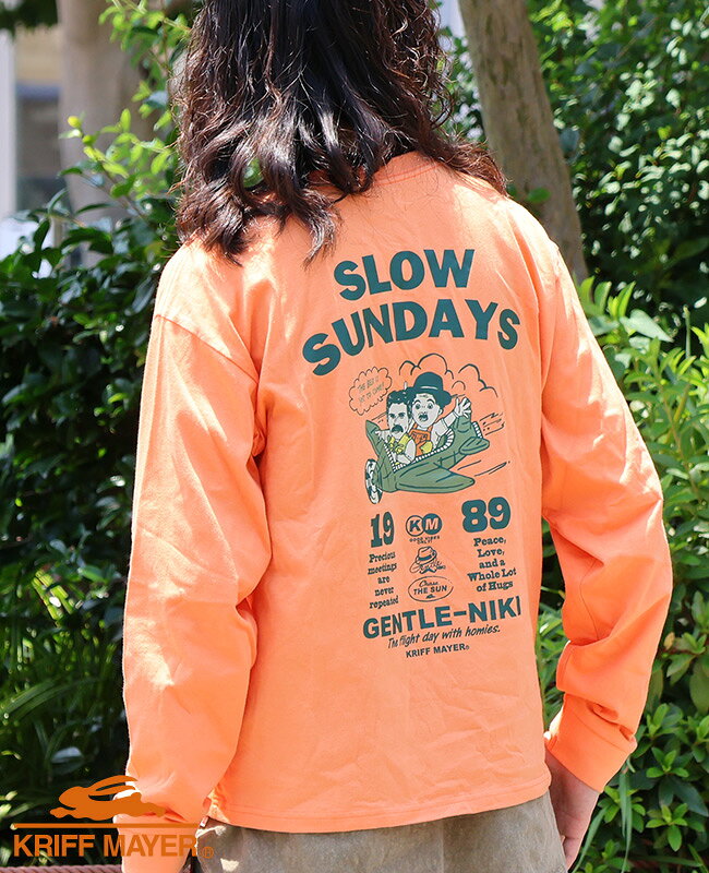 楽天市場】長袖（カラーオレンジ・柄プリント）（Tシャツ・カットソー
