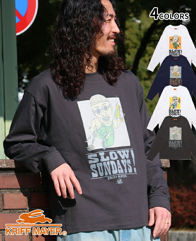 【ブランド直営】ジェントルニキ ロンT (日曜大工) メンズ ユニセックス 長袖 Tシャツ 袖リブ プリント シンプル 綿100 コットン カジュアル アウトドア 春 夏 KRIFF MAYERクリフメイヤー【2026SS】